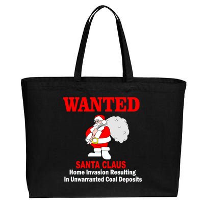 Wanted Santa Claus Home Invasion Cotton Canvas Jumbo Tote