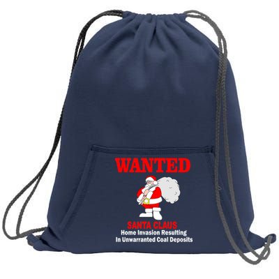 Wanted Santa Claus Home Invasion Sweatshirt Cinch Pack Bag