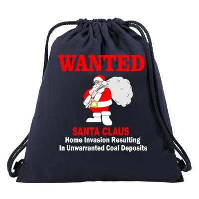 Wanted Santa Claus Home Invasion Drawstring Bag