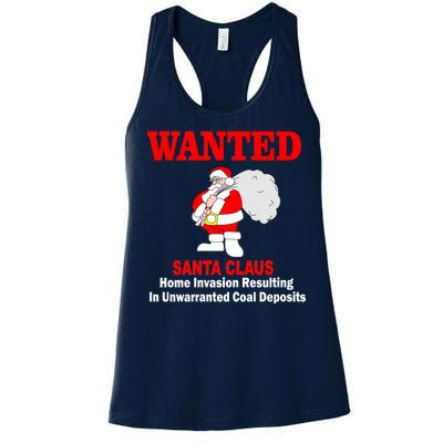 Wanted Santa Claus Home Invasion Women's Racerback Tank