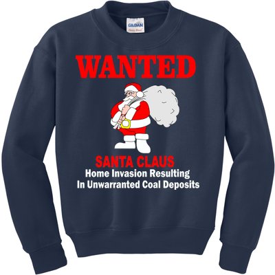 Wanted Santa Claus Home Invasion Kids Sweatshirt