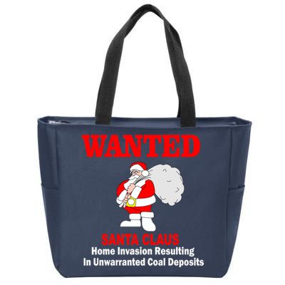 Wanted Santa Claus Home Invasion Zip Tote Bag