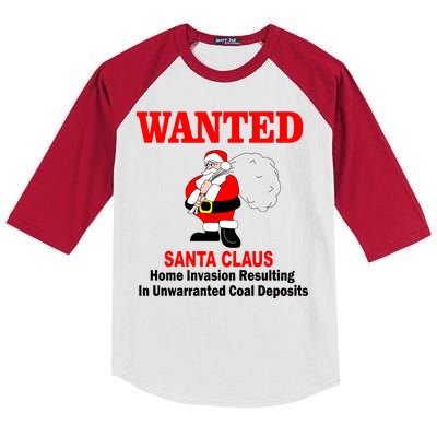 Wanted Santa Claus Home Invasion Kids Colorblock Raglan Jersey