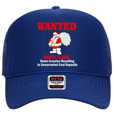 Wanted Santa Claus Home Invasion High Crown Mesh Back Trucker Hat