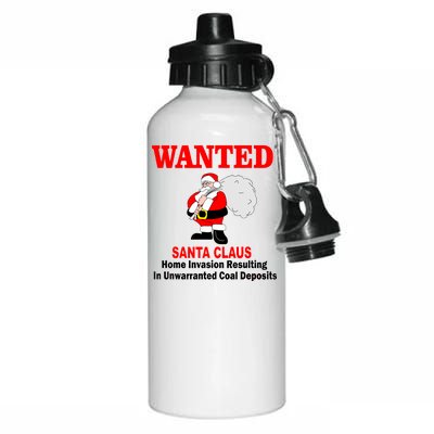 Wanted Santa Claus Home Invasion Aluminum Water Bottle