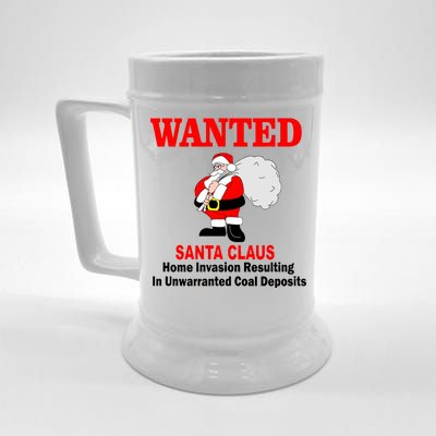 Wanted Santa Claus Home Invasion Beer Stein