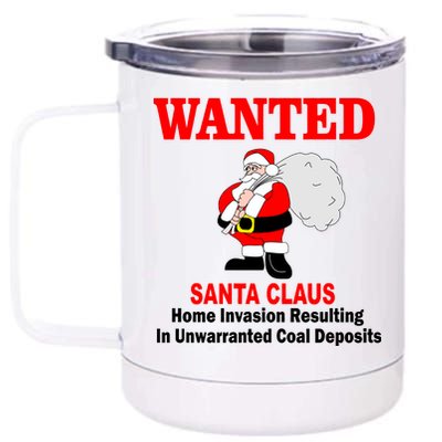 Wanted Santa Claus Home Invasion 12 oz Stainless Steel Tumbler Cup