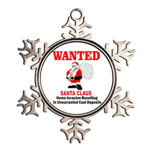 Wanted Santa Claus Home Invasion Metallic Star Ornament