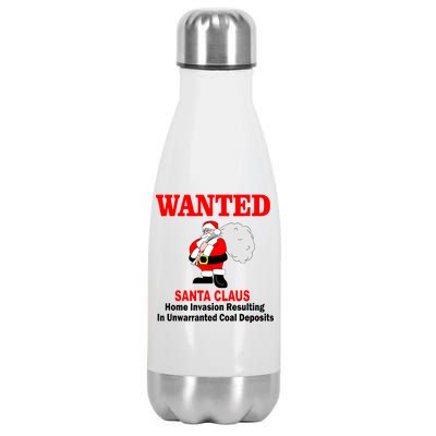 Wanted Santa Claus Home Invasion Stainless Steel Insulated Water Bottle