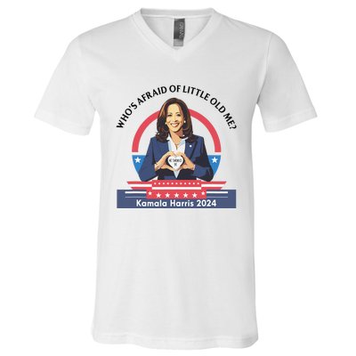 WhoS Afraid Of Little Funny Old Me Kamala Harris 2024 V-Neck T-Shirt