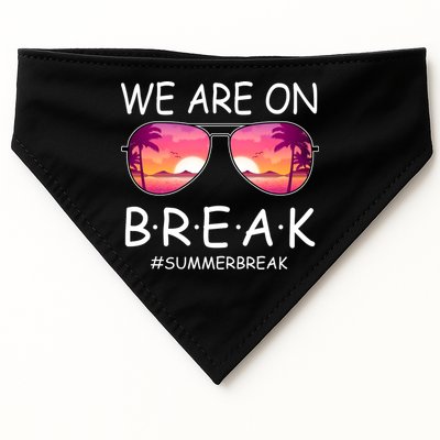 We Are On Break Summer Break Tropical USA-Made Doggie Bandana