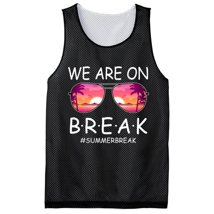We Are On Break Summer Break Tropical Mesh Reversible Basketball Jersey Tank