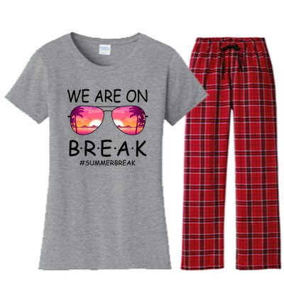 We Are On Break Summer Break Tropical Women's Flannel Pajama Set