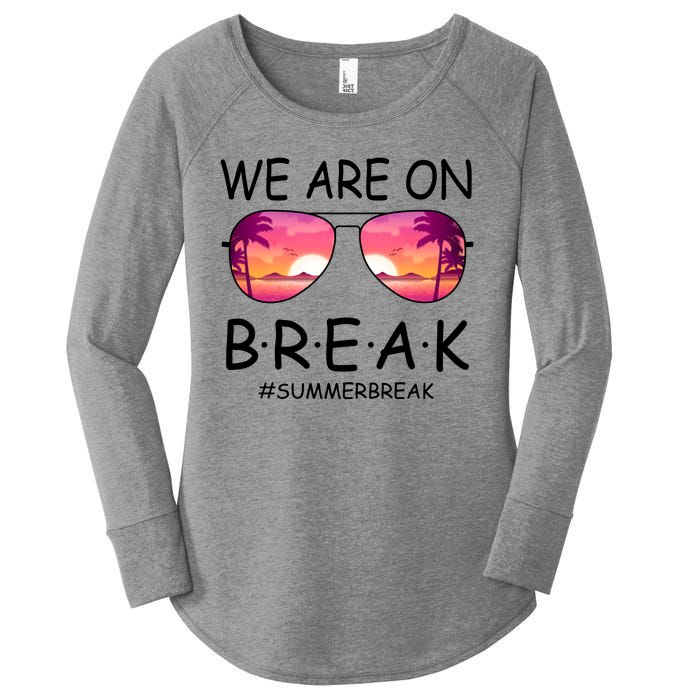 We Are On Break Summer Break Tropical Women's Perfect Tri Tunic Long Sleeve Shirt