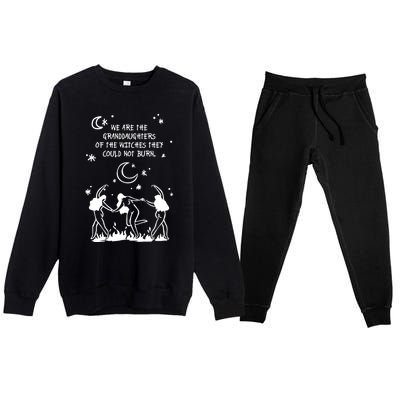 We Are Of Granddaughters Of The Witches They Couldnt Burn Gift Premium Crewneck Sweatsuit Set