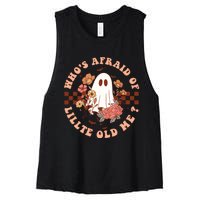 WhoS Afraid Of Little Funny Old Me Women's Racerback Cropped Tank