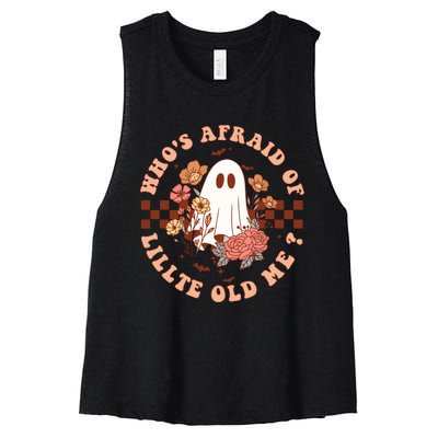 WhoS Afraid Of Little Funny Old Me Women's Racerback Cropped Tank