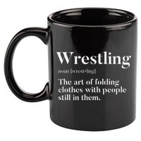 Wrestling  Art Of Folding Clothes With People In Them  Fun  11oz C Handle Ceramic Mug