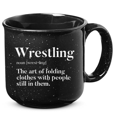 Wrestling  Art Of Folding Clothes With People In Them  Fun  15oz Campfire Ceramic Mug