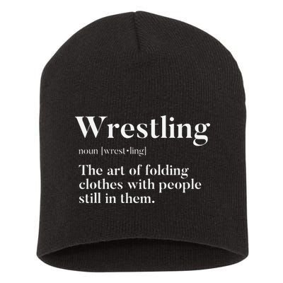 Wrestling  Art Of Folding Clothes With People In Them  Fun  Short Acrylic Beanie
