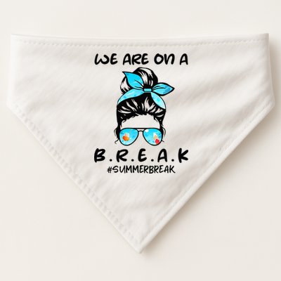 We Are On A Break Teacher Summer Break Hello Summer Teacher USA-Made Doggie Bandana
