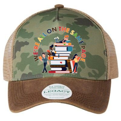 Were All One The Same Page Library Reading Fan Book Lover Legacy Tie Dye Trucker Hat