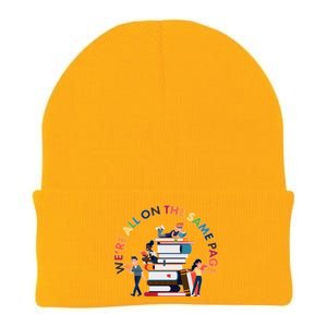 Were All One The Same Page Library Reading Fan Book Lover Knit Cap Winter Beanie