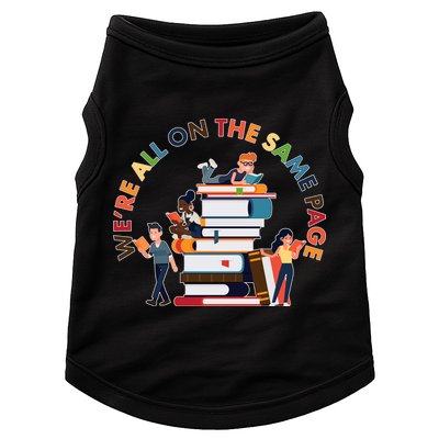Were All One The Same Page Library Reading Fan Book Lover Doggie Tank