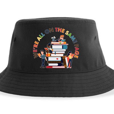 Were All One The Same Page Library Reading Fan Book Lover Sustainable Bucket Hat