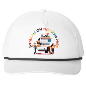 Were All One The Same Page Library Reading Fan Book Lover Snapback Five-Panel Rope Hat