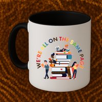 Were All One The Same Page Library Reading Fan Book Lover Mug