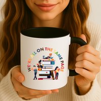 Were All One The Same Page Library Reading Fan Book Lover Mug