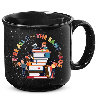 Were All One The Same Page Library Reading Fan Book Lover 15oz Campfire Ceramic Mug