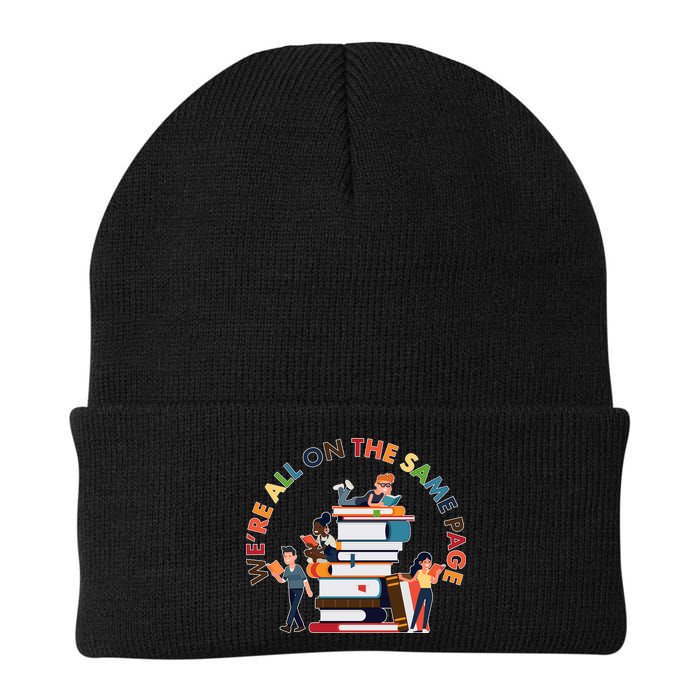 Were All One The Same Page Library Reading Fan Book Lover Beanie