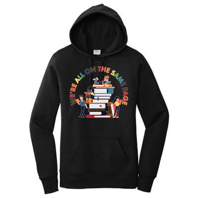 Were All One The Same Page Library Reading Fan Book Lover Women's Pullover Hoodie