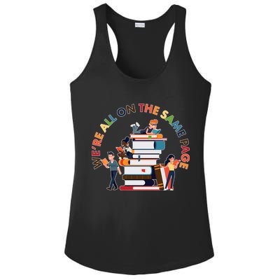 Were All One The Same Page Library Reading Fan Book Lover Ladies PosiCharge Competitor Racerback Tank