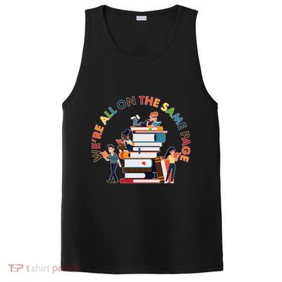 Were All One The Same Page Library Reading Fan Book Lover PosiCharge Competitor Tank