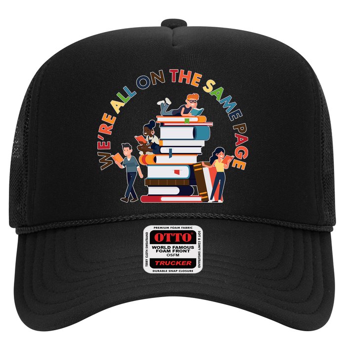 Were All One The Same Page Library Reading Fan Book Lover Hat