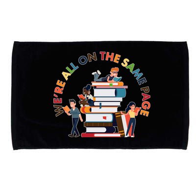 Were All One The Same Page Library Reading Fan Book Lover Microfiber Hand Towel