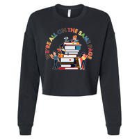 Were All One The Same Page Library Reading Fan Book Lover Cropped Pullover Crew