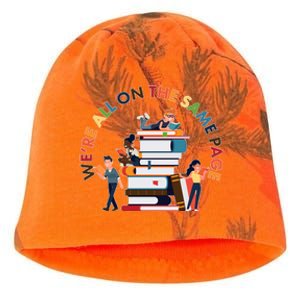 Were All One The Same Page Library Reading Fan Book Lover Kati - Camo Knit Beanie