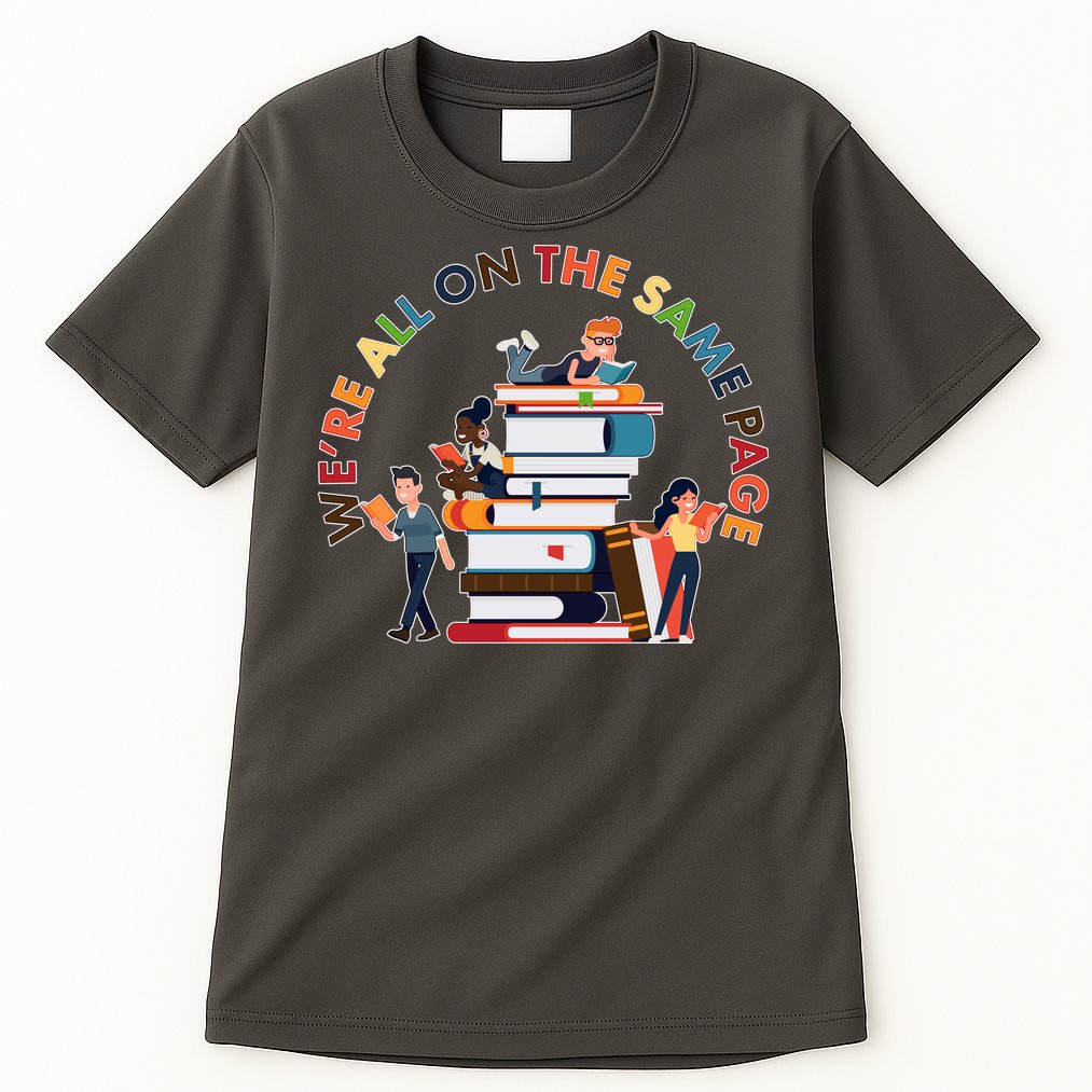 Were All One The Same Page Library Reading Fan Book Lover Tall T-Shirt