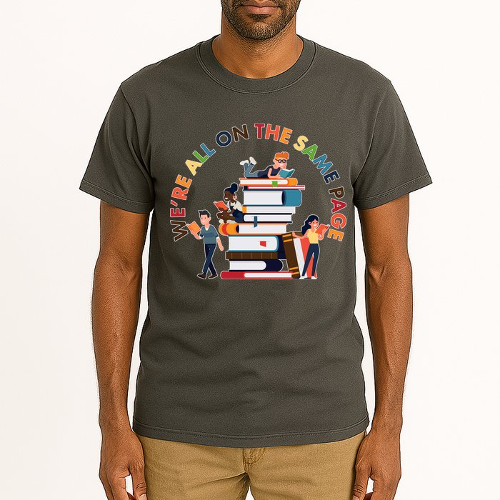 Were All One The Same Page Library Reading Fan Book Lover Tall T-Shirt