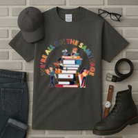 Were All One The Same Page Library Reading Fan Book Lover Tall T-Shirt