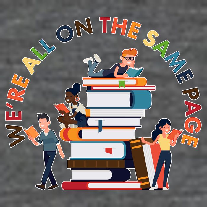 Were All One The Same Page Library Reading Fan Book Lover Baby Bodysuit