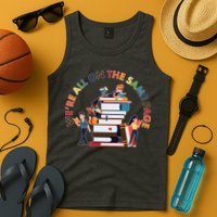 Were All One The Same Page Library Reading Fan Book Lover Tank Top