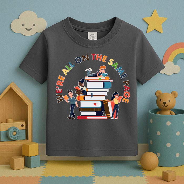 Were All One The Same Page Library Reading Fan Book Lover Toddler T-Shirt