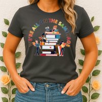 Were All One The Same Page Library Reading Fan Book Lover Womens T-Shirt