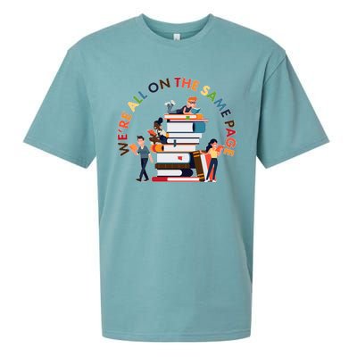 Were All One The Same Page Library Reading Fan Book Lover Sueded Cloud Jersey T-Shirt