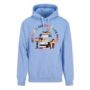 Were All One The Same Page Library Reading Fan Book Lover Unisex Surf Hoodie